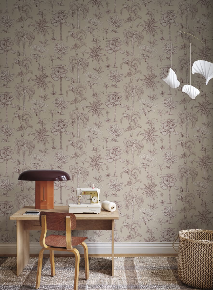 Sandberg Wallpaper SKU S10650 pattern name & color Adele, Beige from the collection Familjen. 