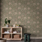 Sandberg Wallpaper Item S10651 pattern name & color Adele, Green from the collection Familjen. 