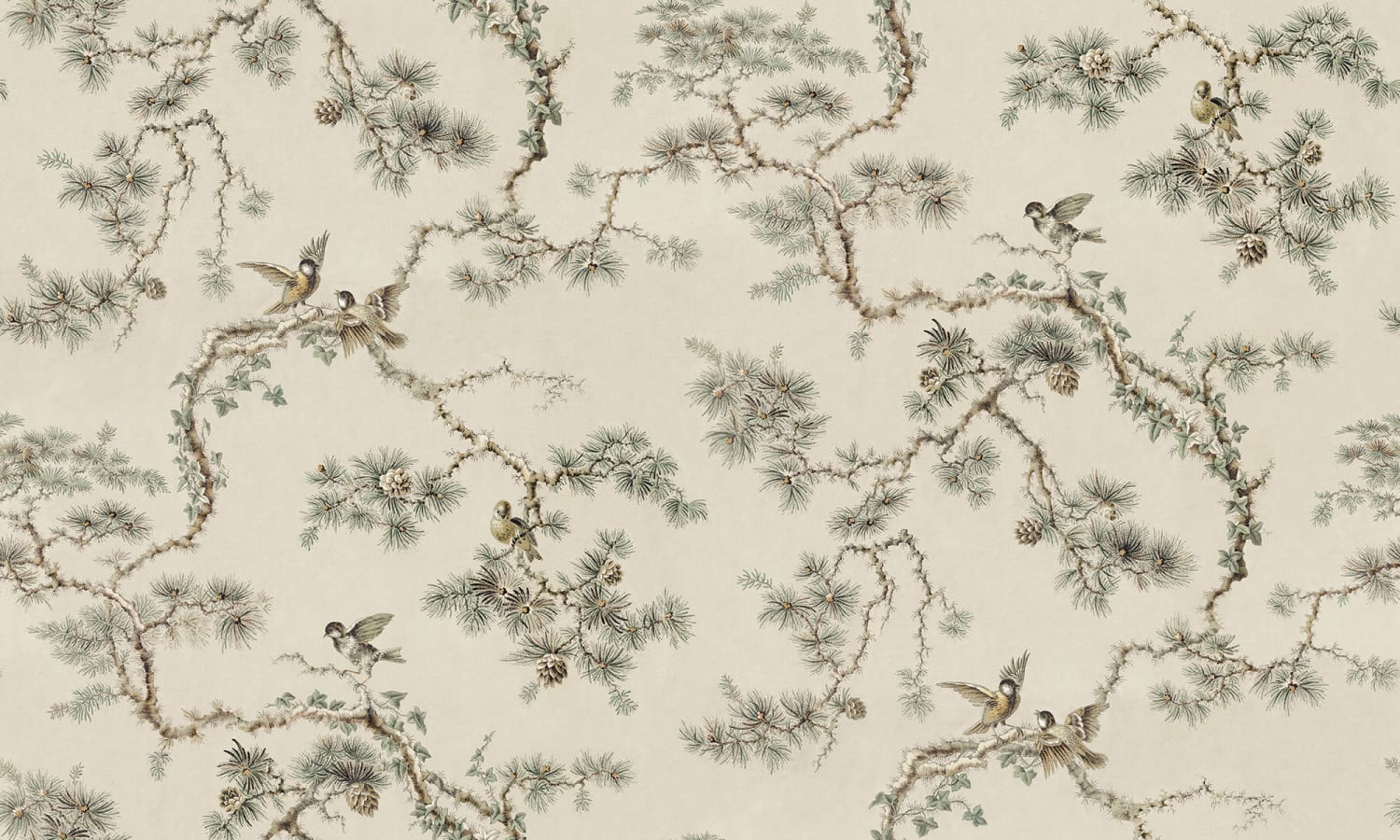 Sandberg Wallpaper pattern name & color Noah Mural, Sandstone from the collection Ett Hem, Oland. 