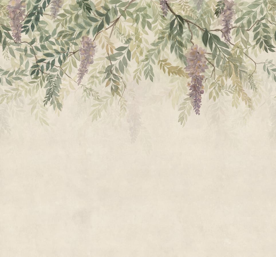 Sandberg Wallpaper pattern name & color Wisteria, Green from the collection Tradgarden. 