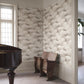Sandberg Wallpaper pattern name & color Alba, Beige from the collection Villa Como. 