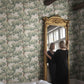 Sandberg Wallpaper pattern name & color Alba, Green from the collection Villa Como. 