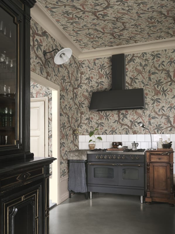 Sandberg Mural Item S10685 pattern name & color Alexa, Misty Blue from the collection Villa Como. 