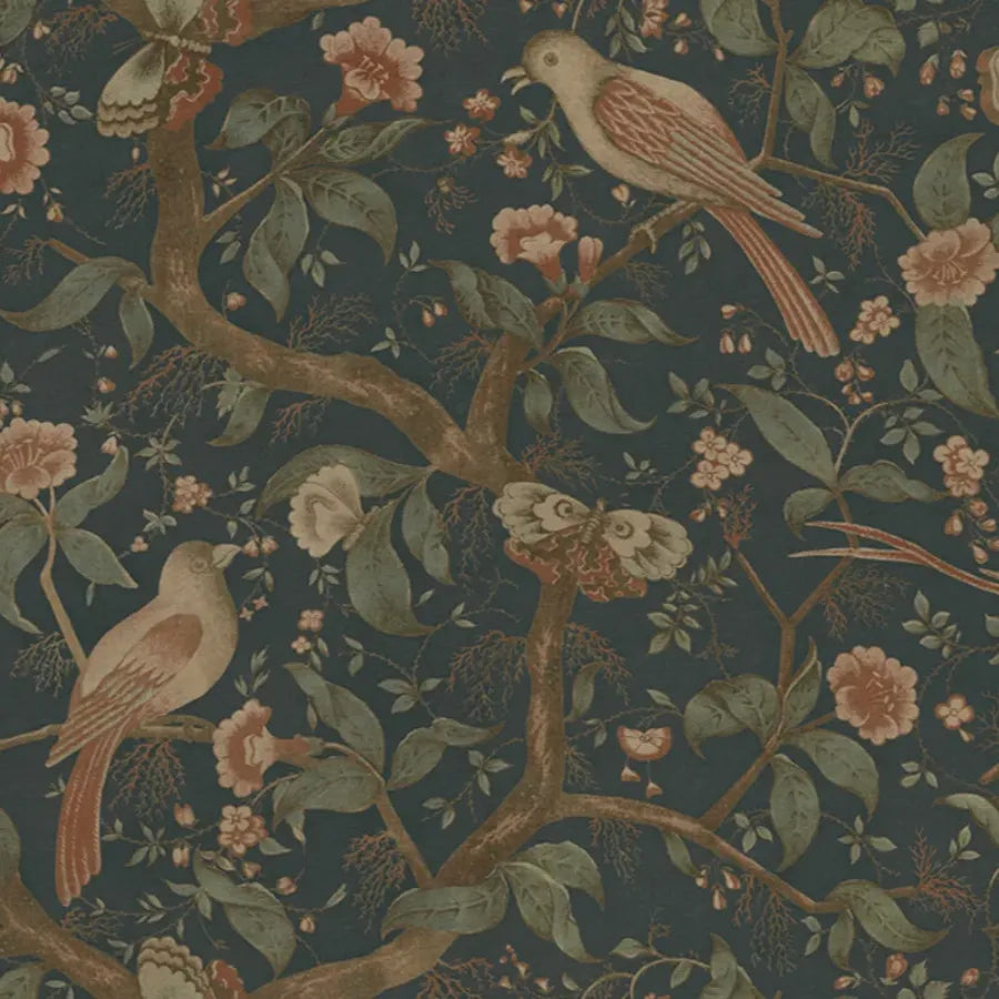 Sandberg Mural pattern name & color Alexa, Classic Blue from the collection Villa Como. 