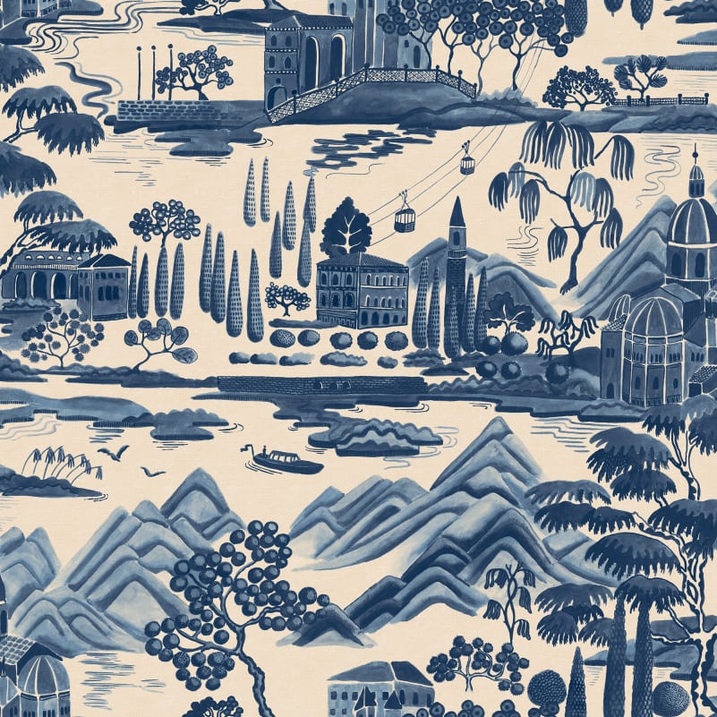 Select Sandberg Wallpaper SKU S10688 pattern name & color Lake Como, Blue