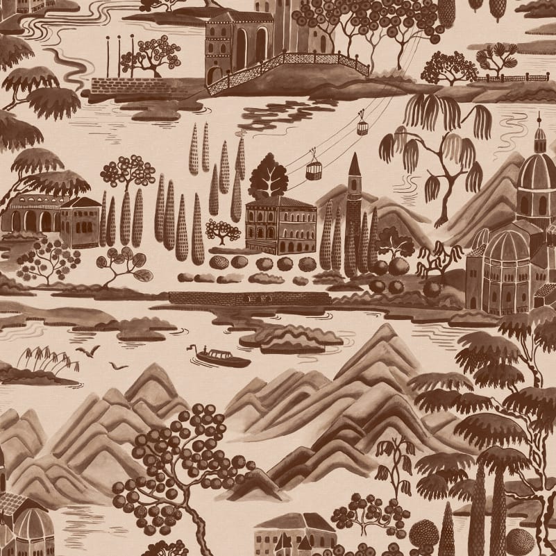 Buy Sandberg Wallpaper Pattern S10690 pattern name & color Lake Como, Brown