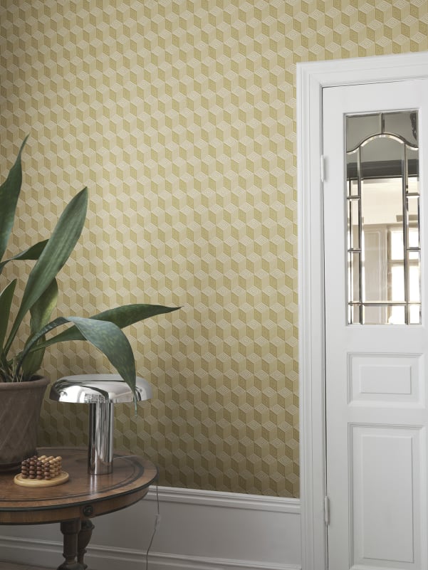 Product S10691 Sandberg Mural pattern name & color Chiara, Honey from the collection Villa Como. 