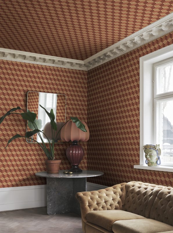 Search Sandberg Mural Item# S10693 pattern name & color Chiara, Terracotta. 