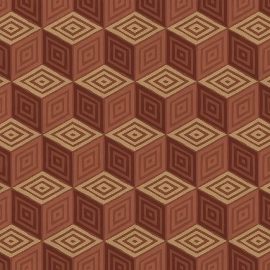 Sandberg Mural pattern name & color Chiara, Terracotta from the collection Villa Como. 