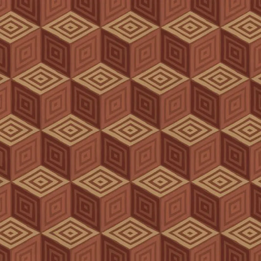 Sandberg Mural pattern name & color Chiara, Terracotta from the collection Villa Como. 