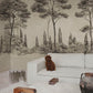 Sandberg Mural pattern name & color Andrea, Graphite from the collection Villa Como. 
