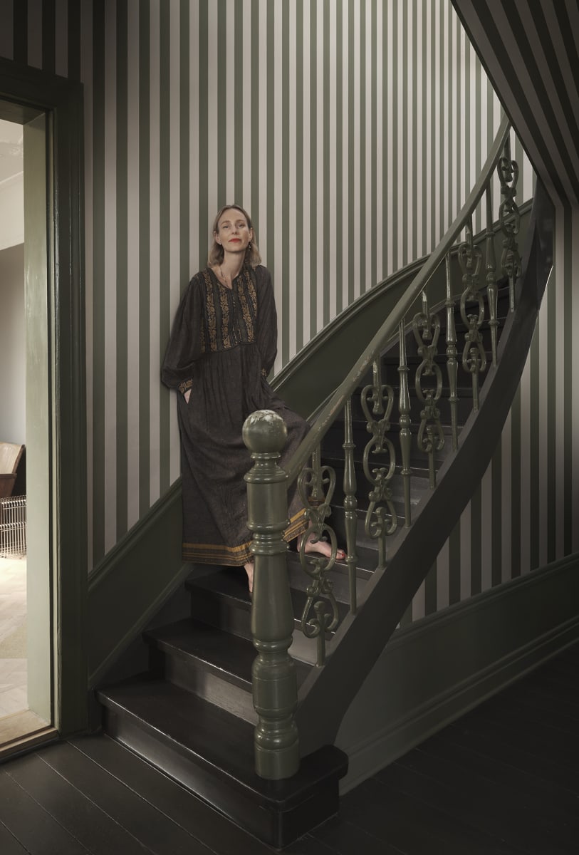 Sandberg Wallpaper pattern name & color Sam, Forest Green from the collection Villa Como. 