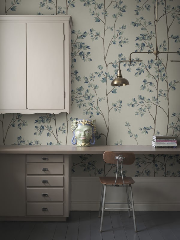 Select Sandberg Mural SKU S10701 pattern name & color Laura, Blue. 