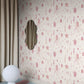 Sandberg Wallpaper pattern name & color Della, Pink from the collection Familjen. 