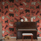 Sandberg Mural pattern name & color Leonard, Red from the collection Sandberg Heritage. 