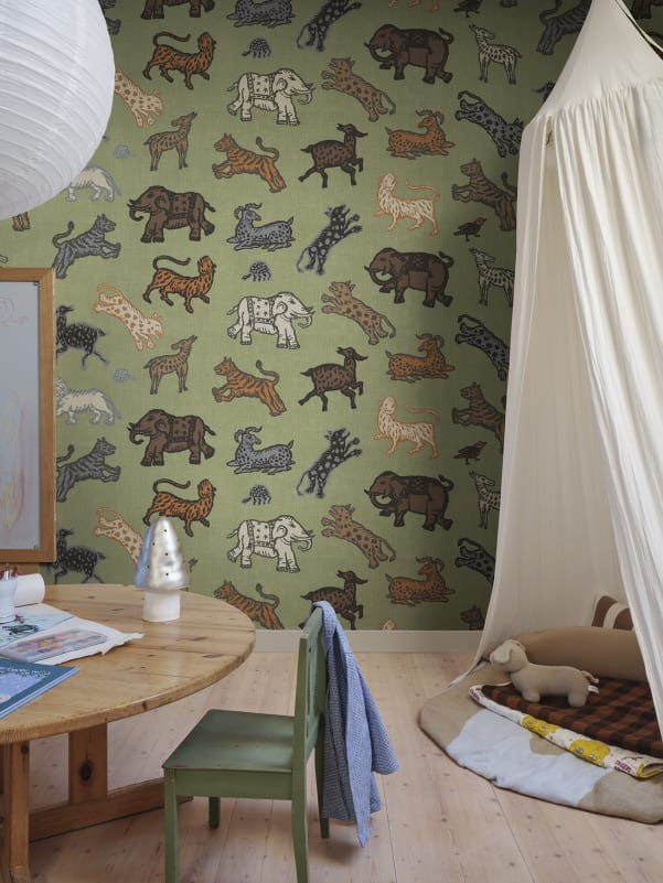 Sandberg Mural pattern name & color Leonard, Green from the collection Sandberg Heritage. 