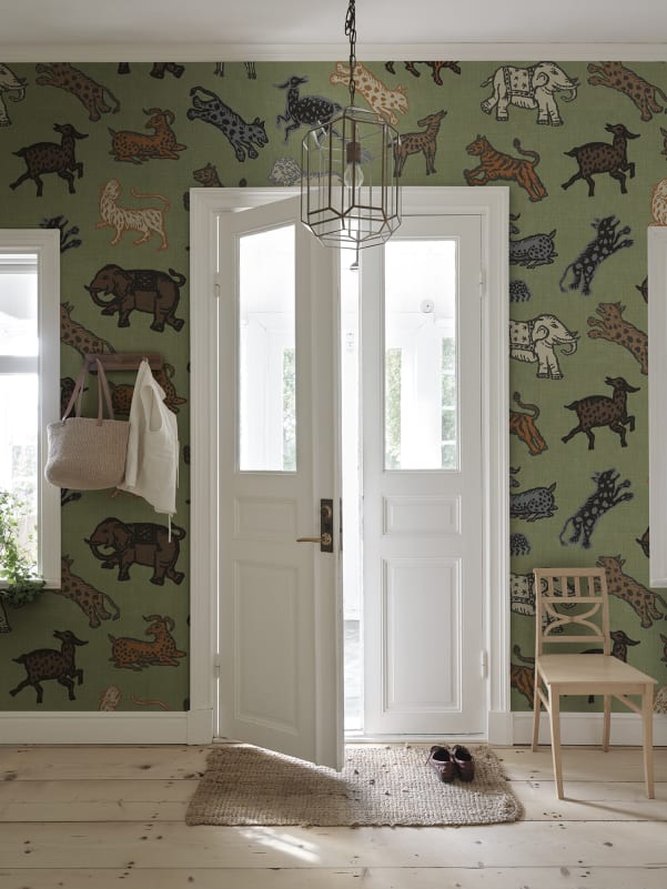 Sandberg Mural SKU# S10726 pattern name & color Leonard, Green from the collection Sandberg Heritage. 