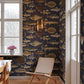 Sandberg Mural pattern name & color Scandinavian Fish, Dark Blue from the collection Sandberg Heritage. 