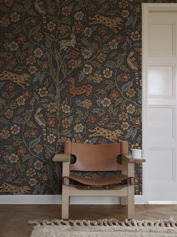 Sandberg Mural SKU S10744 pattern name & color Eden Mural, Classic Blue from the collection Sandberg Heritage. 