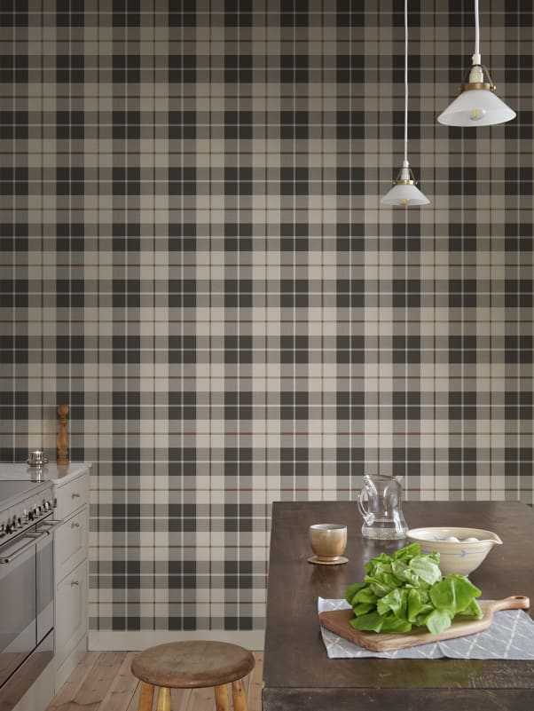 Sandberg Mural pattern name & color Ranold, Charcoal from the collection Sandberg Heritage. 