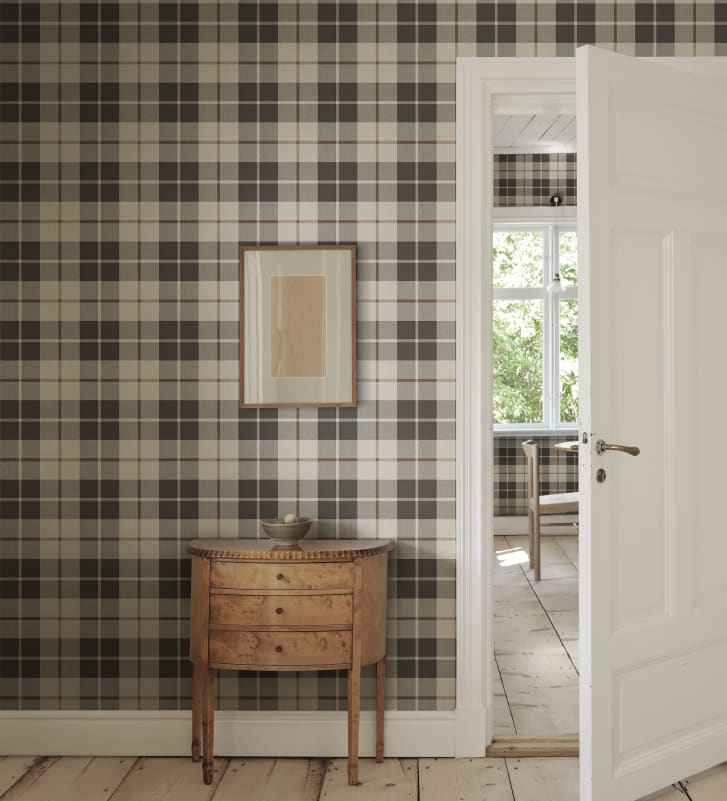 Sandberg Mural Product# S10751 pattern name & color Ranold, Charcoal from the collection Sandberg Heritage. 