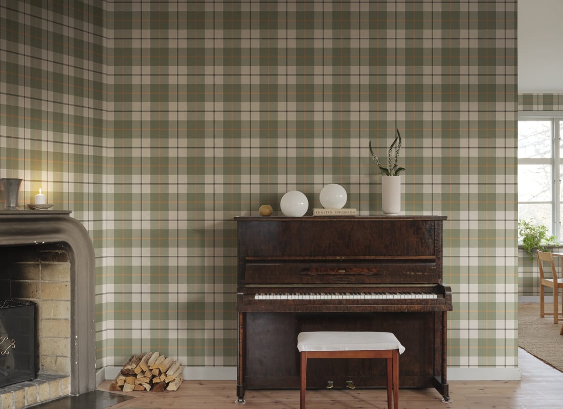 Sandberg Mural pattern name & color Ranold, Green from the collection Sandberg Heritage. 