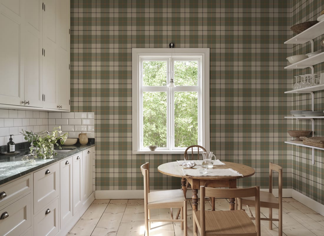 Purchase Sandberg Mural Product S10752 pattern name & color Ranold, Green. 