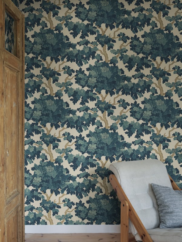 Sandberg Wallpaper pattern name & color Eken, Teal from the collection Sandberg Edition. 