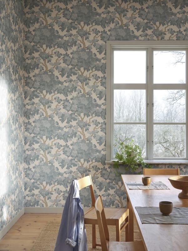 Sandberg Wallpaper pattern name & color Eken, Light Blue from the collection Sandberg Edition. 