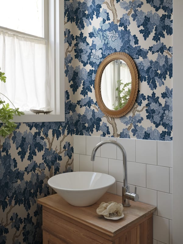 Sandberg Wallpaper pattern name & color Eken, Blue from the collection Sandberg Edition. 