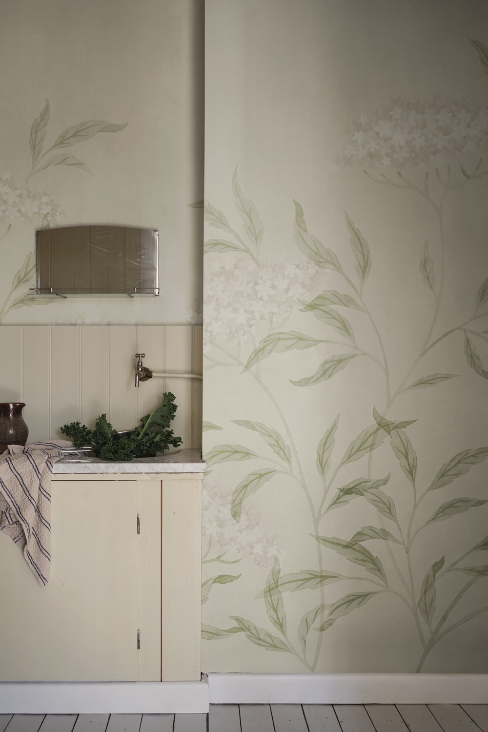 Sandberg Mural Product S10804 pattern name & color Emmalisa, Sandstone from the collection Kolonin II. 