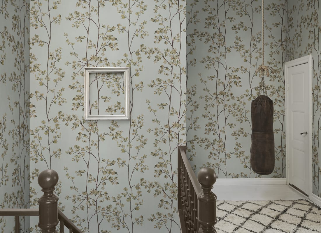 Sandberg Mural SKU# S10809 pattern name & color Laura, Light Blue from the collection Villa Como. 