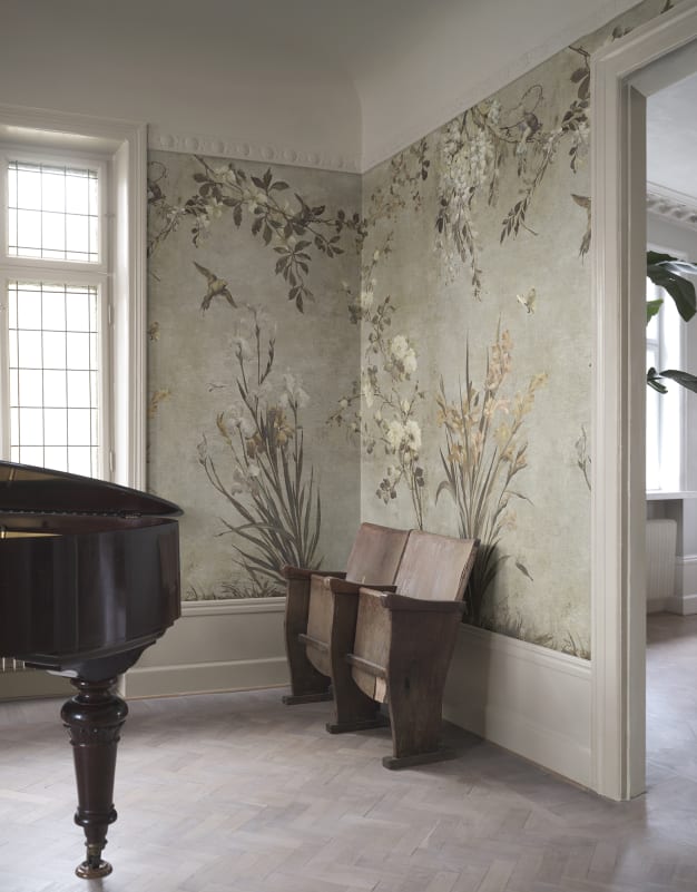 Sandberg Mural Pattern number S10813 pattern name & color Nicola, Beige from the collection Villa Como. 