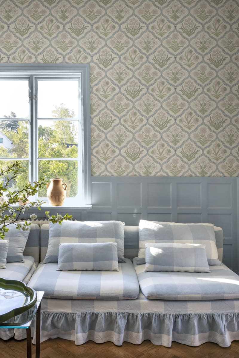 Sandberg Wallpaper pattern name & color Rosa, Pastel from the collection Rosa & Friends. 