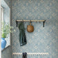Sandberg Wallpaper pattern name & color Rosa, Blue from the collection Rosa & Friends. 