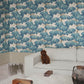 Sandberg Wallpaper pattern name & color Alba, Teal from the collection Villa Como. 