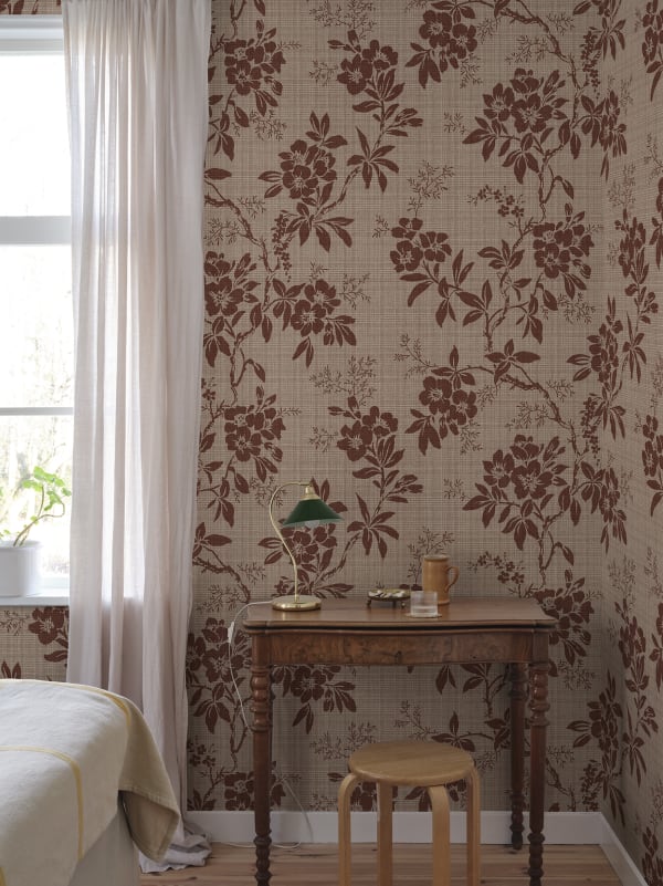 Acquire Sandberg Mural SKU# S10840 pattern name & color Vera, Burgundy. 