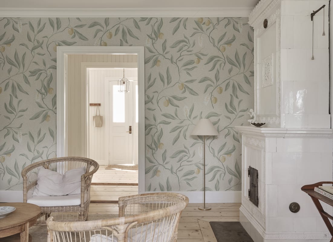Sandberg Mural pattern name & color Vinnie Mural, Sage Green from the collection Sandberg Heritage. 