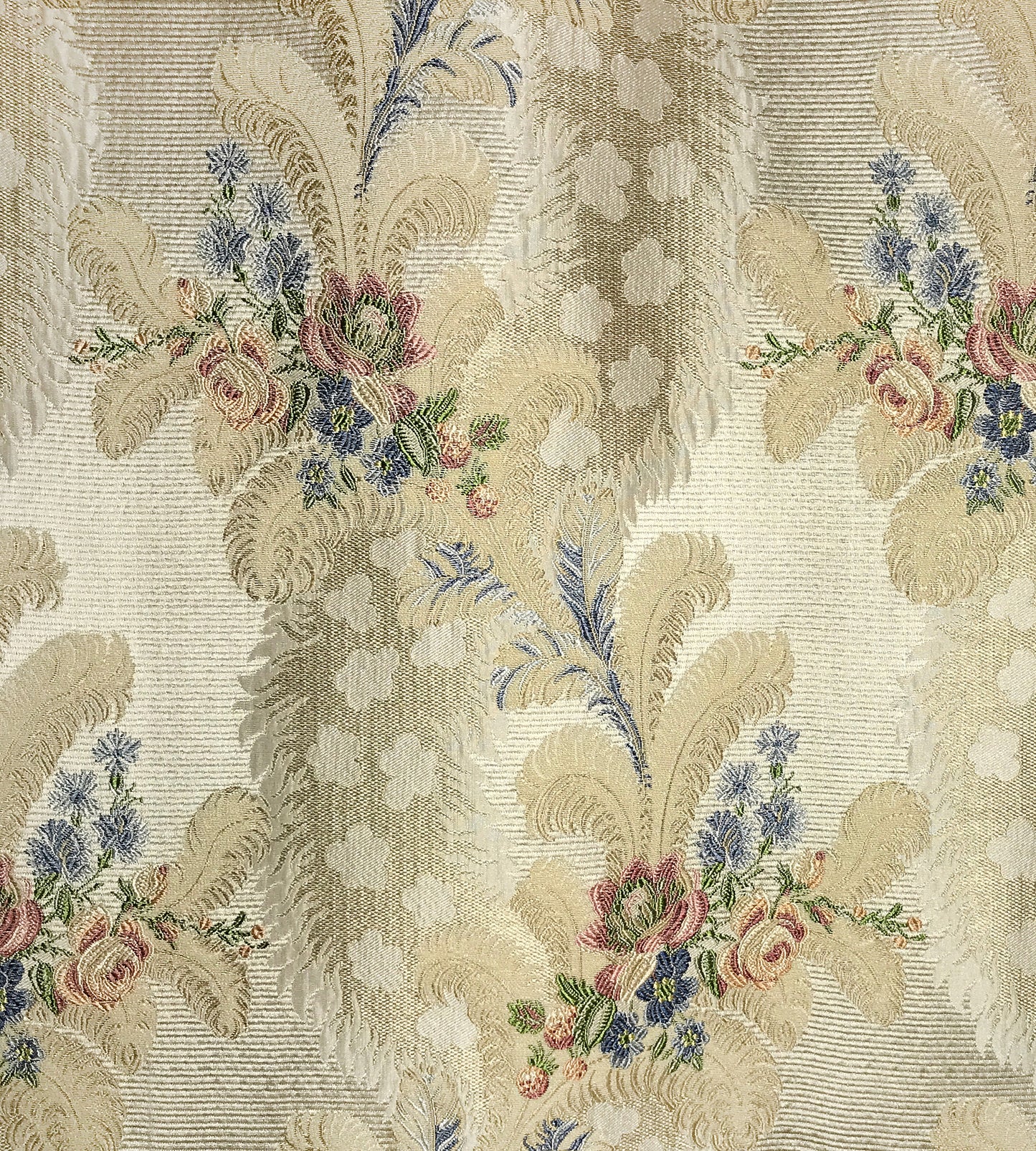 Purchase Old World Weavers Fabric SKU# SB 00060289, Cheverny Rose,Blue,Ivory 1