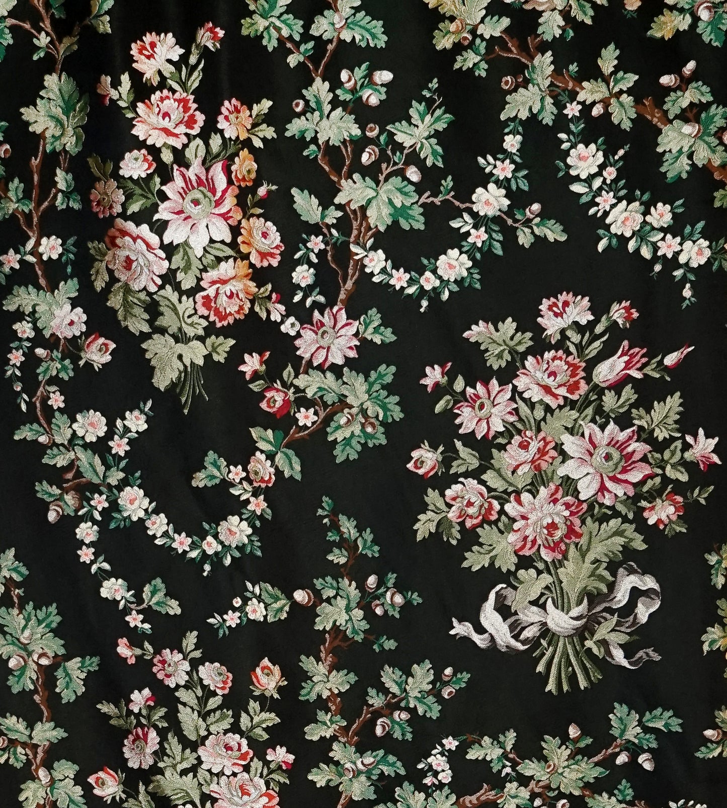 Purchase Old World Weavers Fabric Product# SB 00142866, La Belle Jardiniere Black Cerise 1