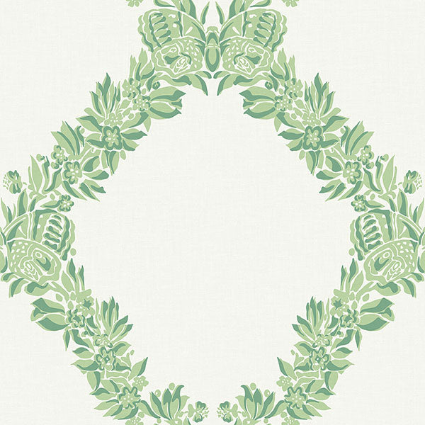 Purchase SCS6051 NuWallpaper Wallpaper, Jade Wreath Peel & Stick - Scalamandre NuWallpaper