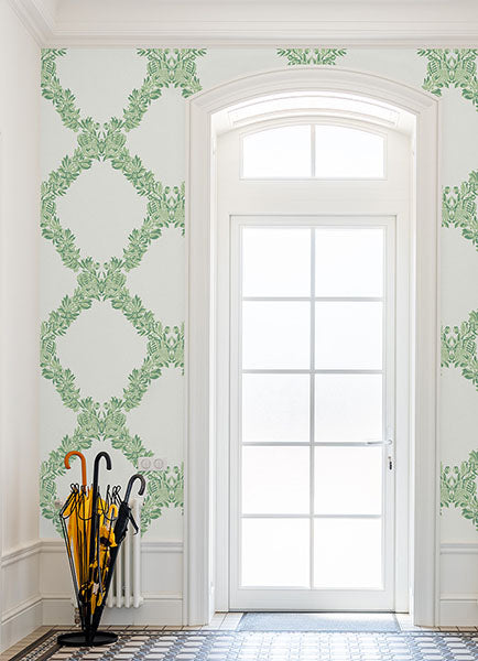 Purchase SCS6051 NuWallpaper Wallpaper, Jade Wreath Peel & Stick - Scalamandre NuWallpaper12