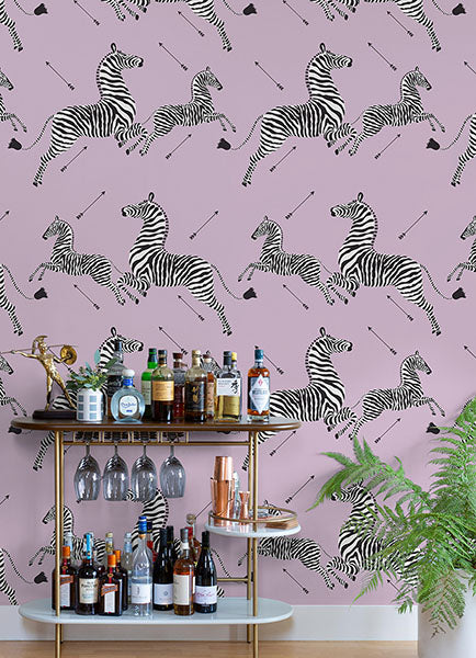Purchase SCS6054 NuWallpaper Wallpaper, Lilac Zebra Safari Peel & Stick - Scalamandre NuWallpaper1