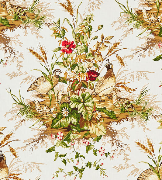 Purchase Scalamandre Fabric Pattern# SC 000116310, Edwin'S Covey Linen Print Multi On White 1