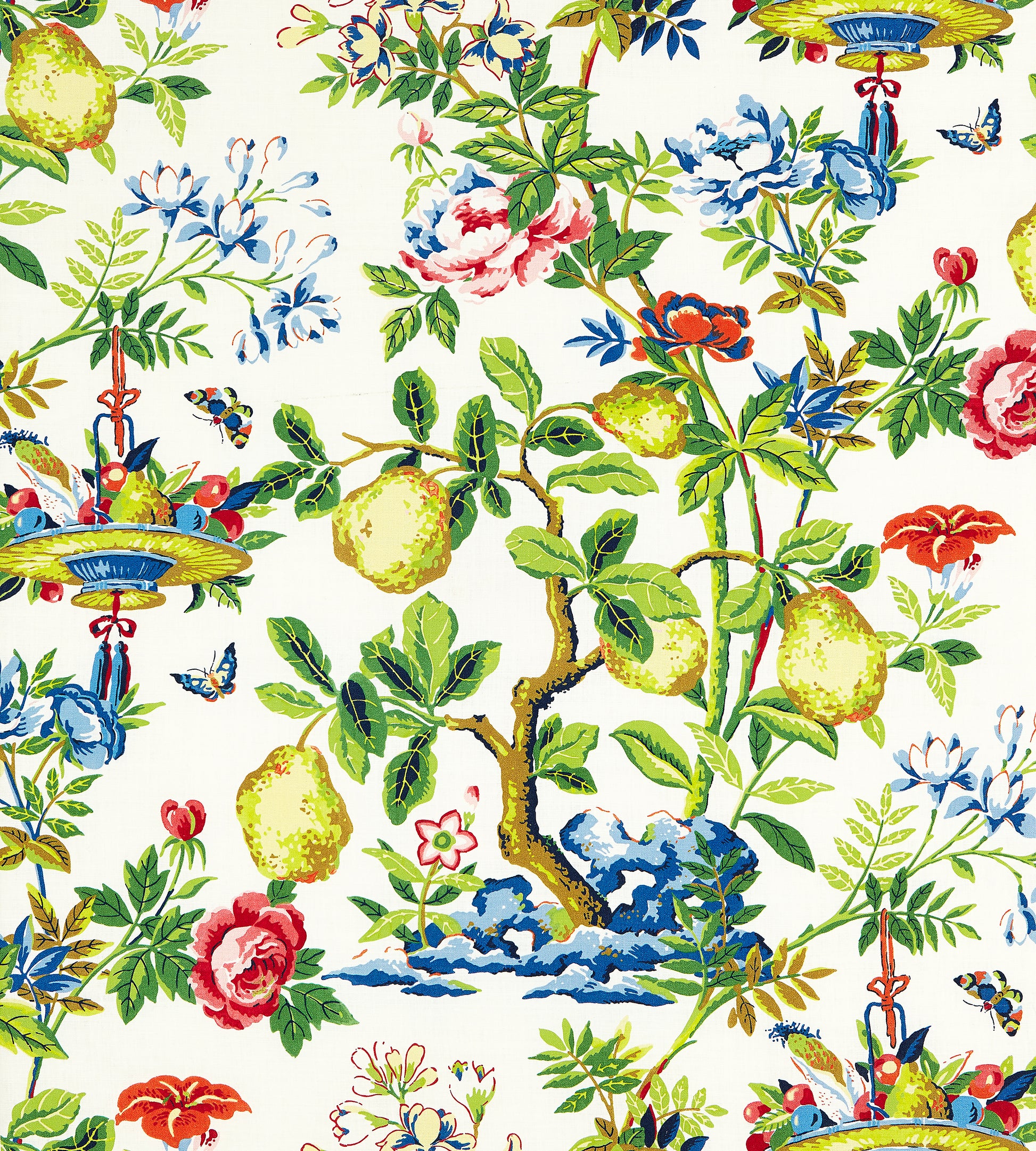 Purchase Scalamandre Fabric Pattern# SC 000116583, Shantung Garden Cotton Print Bloom 1