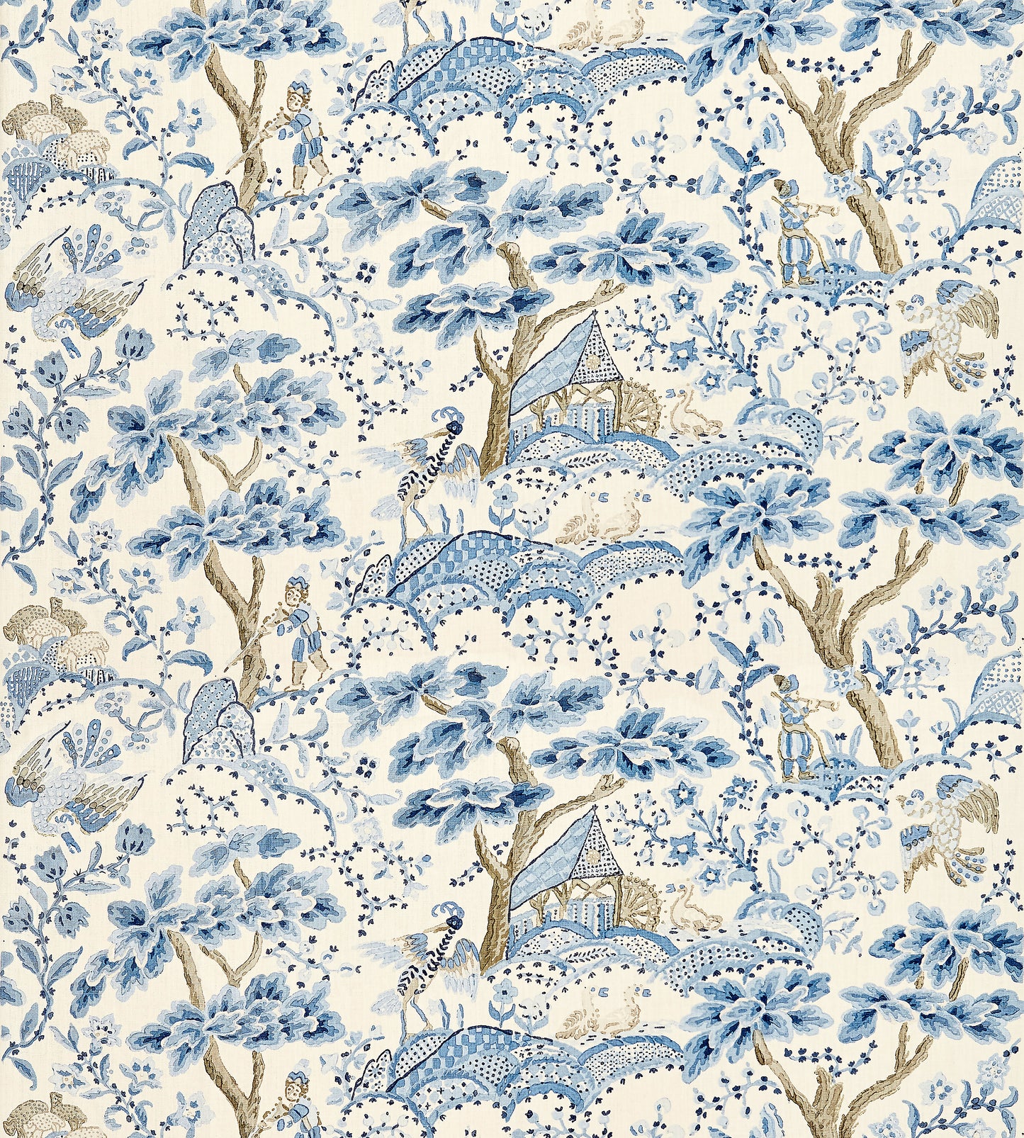 Purchase Scalamandre Fabric Item# SC 000116590, Kelmescott Hand Block Print Porcelain 1