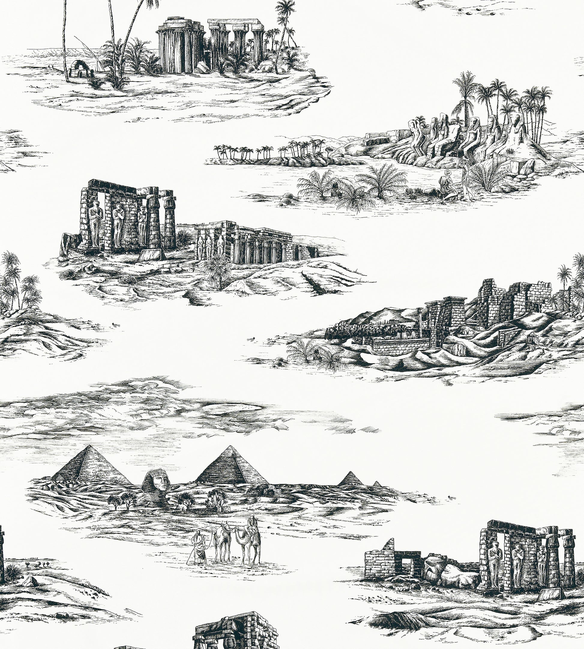 Purchase Scalamandre Fabric Item# SC 000116635, Cairo Toile Ink 1