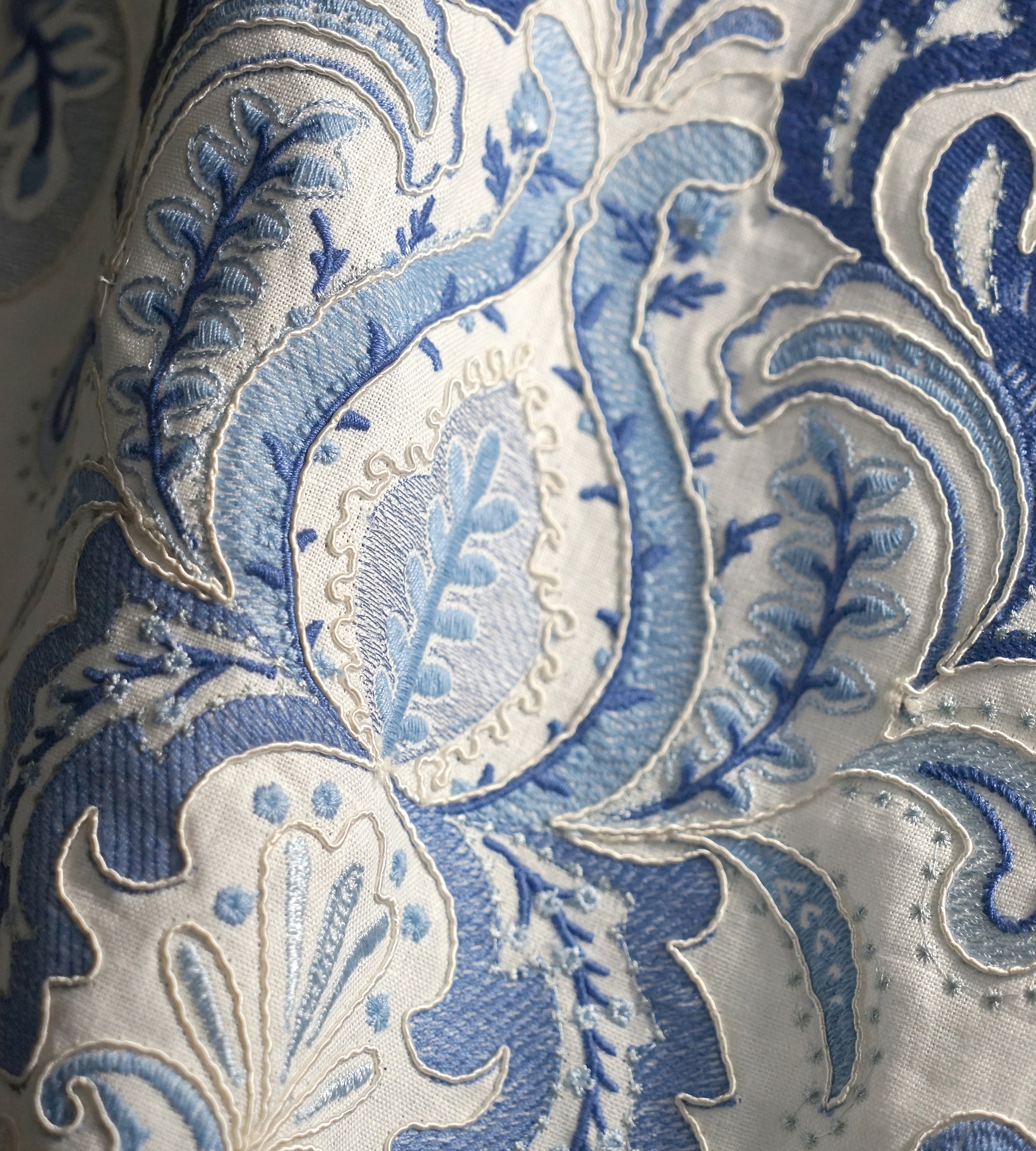 Purchase Scalamandre Fabric Item SC 000127164, Ava Damask Embroidery Porcelain 2
