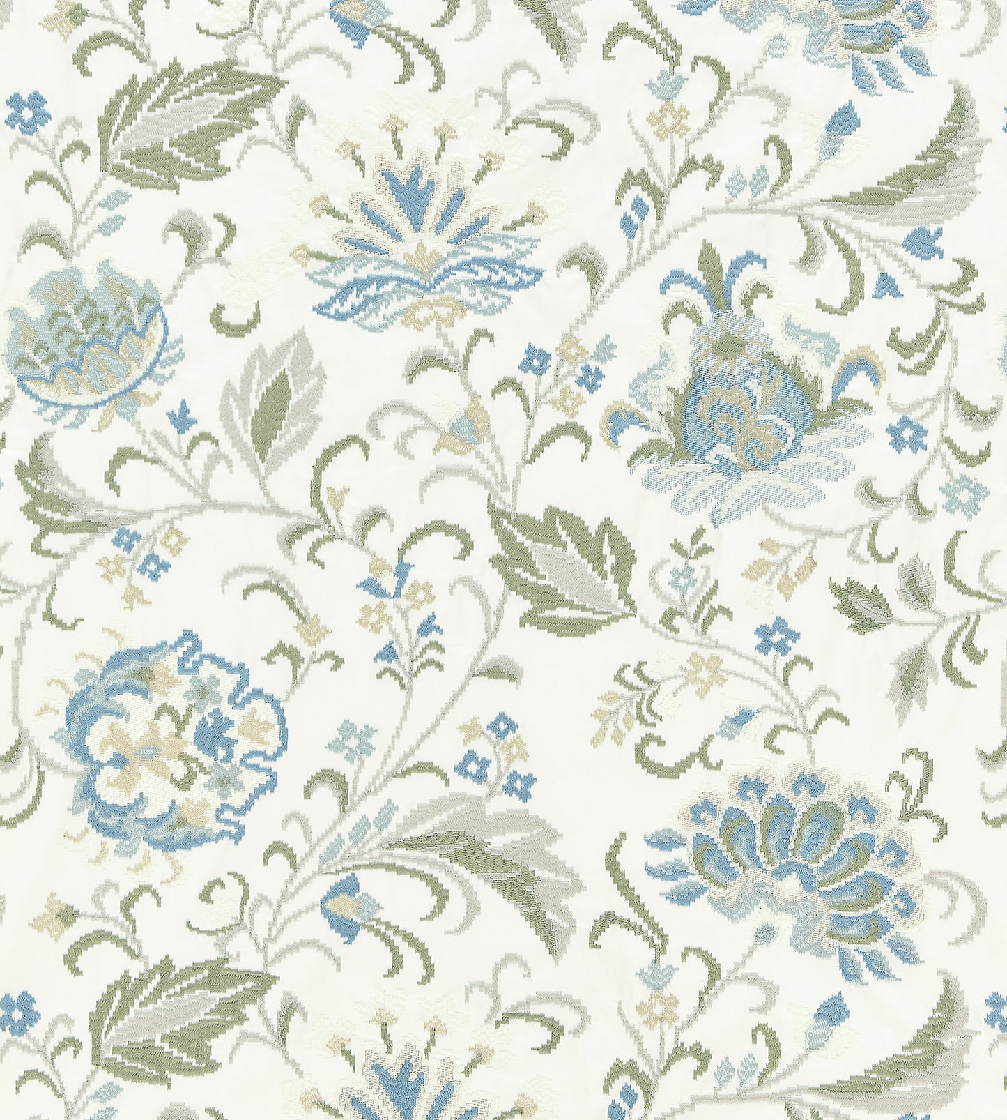 Purchase Scalamandre Fabric Pattern SC 000127173, Delphine Embroidery Summer Sage 1