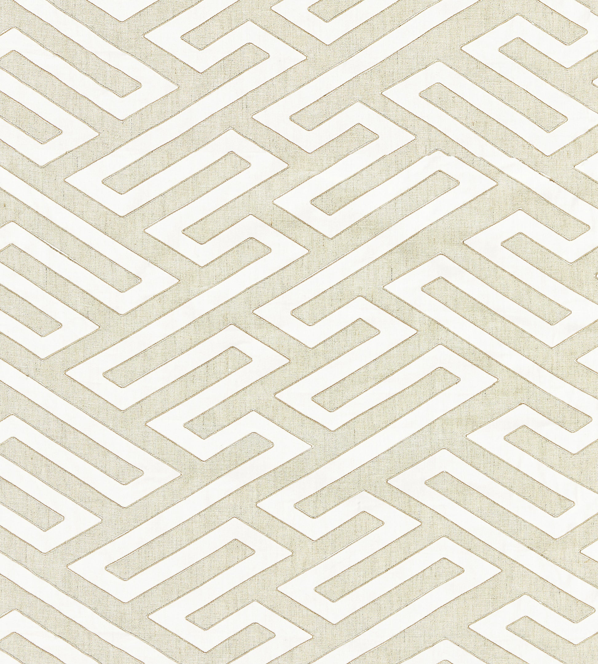Purchase Scalamandre Fabric Pattern number SC 000127218, Canton Fret Applique Linen 1